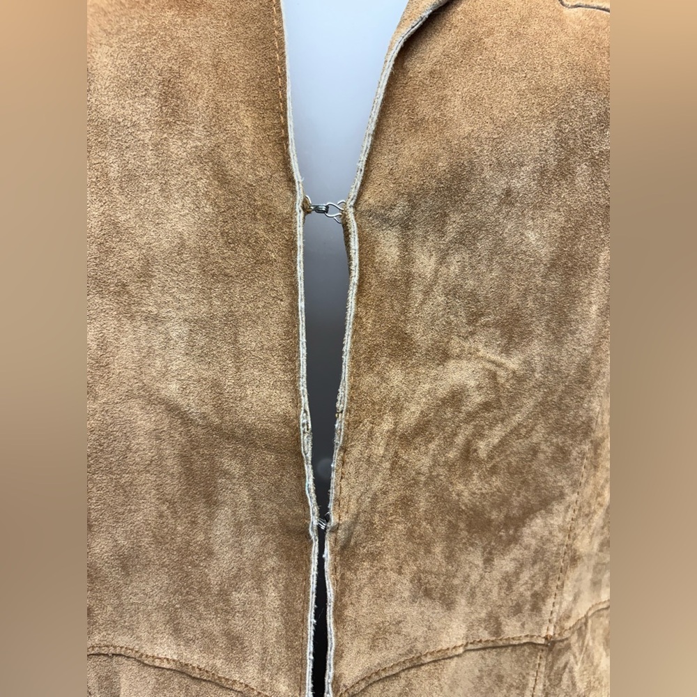 Tan Leather Women's Coat - Picture 4 of 16